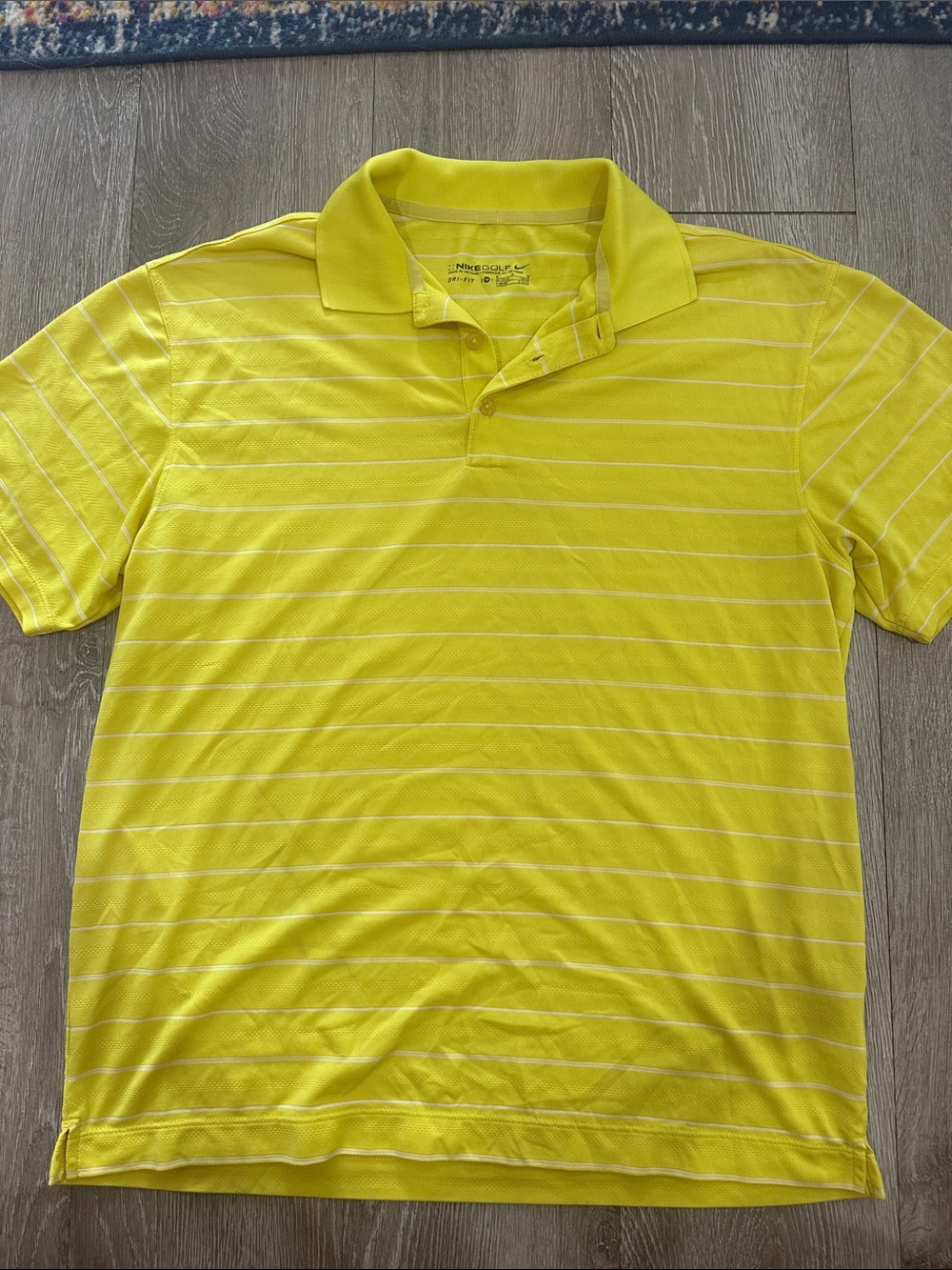 Nike Bright Yellow Thin-Stripe Polo